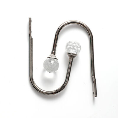 คุณภาพ ห้องนอนผ้าม่าน Track อุปกรณ์เสริม คริสตัล U Wall Hook อลูมิเนียมผ้าม่าน Holdbacks โรงงาน